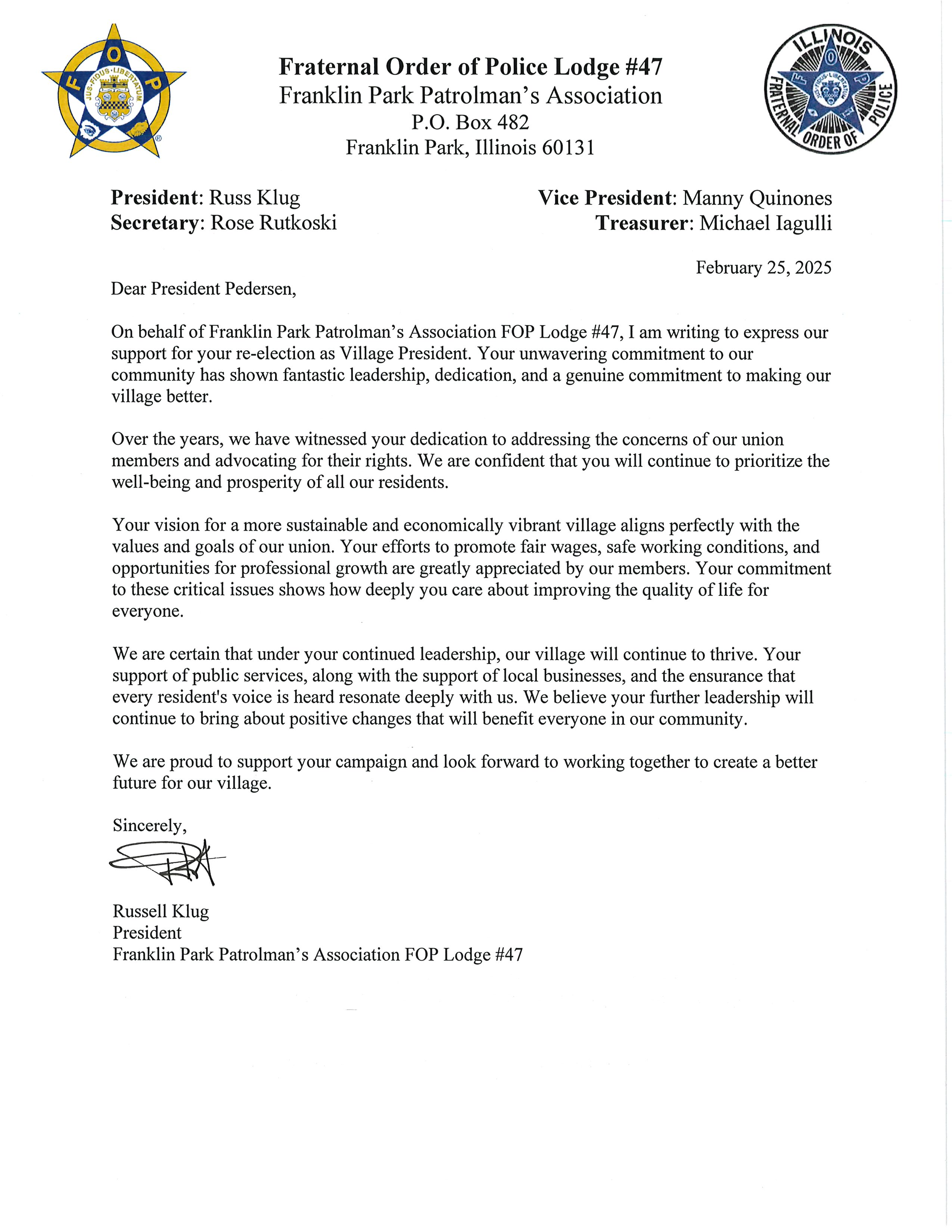 FOP Endorsement
